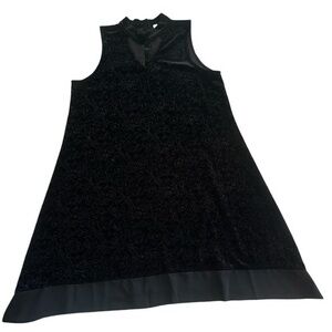 Altar’d State Velvet Embossed Chiffon Bottom Dress - Womens Size Medium - Black